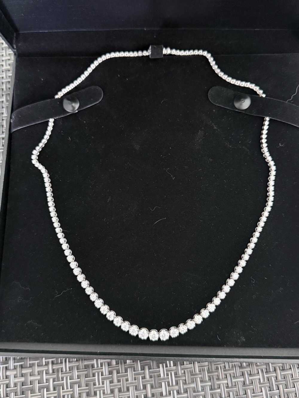 5 CTTW Sterling Silver Diamond Tennis Necklace